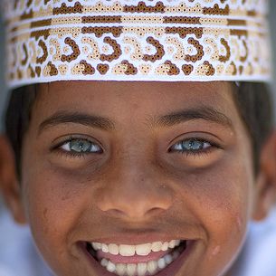 Blue eyed kid in Masirah Island , Oman