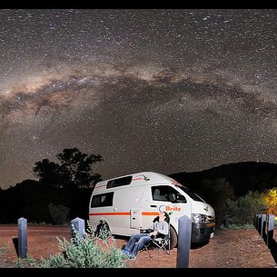 Camping below the Milky Way