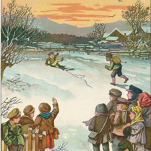 Jugend garten laube 1905 kleurenlitho f