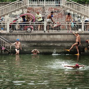 Old Men Swimming